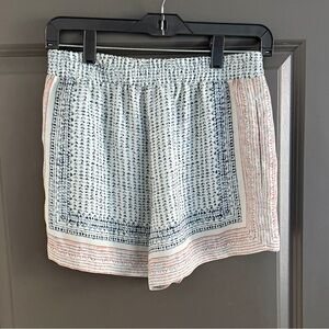 BCBGMaxAzria High Waist Patterned Shorts - Blue and Red